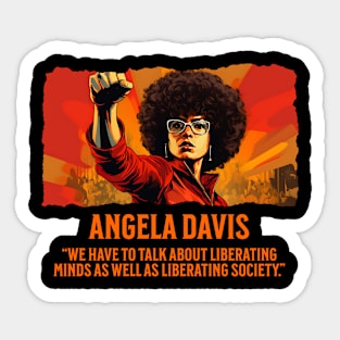 Angela Davis - Comic Style, Black History Sticker